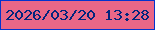 文字の大きさ：3、枠の色：0334cd、背景の色：ea6787、文字の色：04257d 無料ブログパーツのブログ時計
