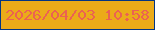 文字の大きさ：5、枠の色：033584、背景の色：ebab19、文字の色：eb6252 無料ブログパーツのブログ時計