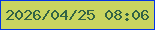 文字の大きさ：5、枠の色：0335e6、背景の色：c9d560、文字の色：336345 無料ブログパーツのブログ時計