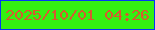文字の大きさ：3、枠の色：0336f7、背景の色：34f012、文字の色：d75930 無料ブログパーツのブログ時計