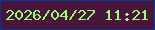 文字の大きさ：3、枠の色：033a97、背景の色：4a153b、文字の色：98ff70 無料ブログパーツのブログ時計