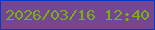 文字の大きさ：3、枠の色：033aca、背景の色：754692、文字の色：78b116 無料ブログパーツのブログ時計