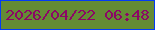 文字の大きさ：5、枠の色：033bf6、背景の色：648b35、文字の色：8c0666 無料ブログパーツのブログ時計