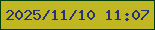 文字の大きさ：1、枠の色：033c08、背景の色：c0b723、文字の色：21337a 無料ブログパーツのブログ時計