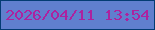 文字の大きさ：3、枠の色：033c73、背景の色：607fce、文字の色：ad229f 無料ブログパーツのブログ時計