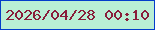 文字の大きさ：1、枠の色：033dcb、背景の色：b9efd5、文字の色：891e3a 無料ブログパーツのブログ時計