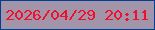 文字の大きさ：5、枠の色：033e93、背景の色：a295aa、文字の色：f00f2d 無料ブログパーツのブログ時計
