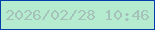文字の大きさ：1、枠の色：033eab、背景の色：b5eccf、文字の色：a5c1b9 無料ブログパーツのブログ時計