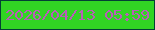 文字の大きさ：3、枠の色：034134、背景の色：31d523、文字の色：b85eb7 無料ブログパーツのブログ時計