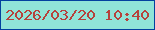 文字の大きさ：4、枠の色：03419f、背景の色：90e4d8、文字の色：b6413c 無料ブログパーツのブログ時計