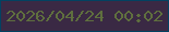 文字の大きさ：3、枠の色：034261、背景の色：3a2944、文字の色：5f6f3e 無料ブログパーツのブログ時計
