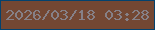 文字の大きさ：5、枠の色：03426e、背景の色：734733、文字の色：868087 無料ブログパーツのブログ時計