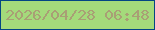 文字の大きさ：5、枠の色：034584、背景の色：a4da7b、文字の色：a99f75 無料ブログパーツのブログ時計