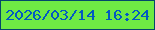 文字の大きさ：4、枠の色：03476b、背景の色：6eea44、文字の色：0259c2 無料ブログパーツのブログ時計