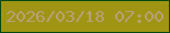 文字の大きさ：3、枠の色：034812、背景の色：9f9512、文字の色：b9a079 無料ブログパーツのブログ時計