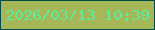 文字の大きさ：1、枠の色：034c4c、背景の色：a5b756、文字の色：57ef9b 無料ブログパーツのブログ時計