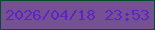 文字の大きさ：4、枠の色：034d29、背景の色：745291、文字の色：6022c8 無料ブログパーツのブログ時計