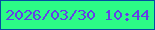 文字の大きさ：2、枠の色：034ea2、背景の色：2cfb86、文字の色：643fe7 無料ブログパーツのブログ時計
