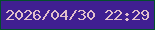 文字の大きさ：4、枠の色：034f2c、背景の色：401f91、文字の色：e2bfcb 無料ブログパーツのブログ時計