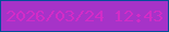文字の大きさ：1、枠の色：034f9a、背景の色：a633c8、文字の色：d32cc8 無料ブログパーツのブログ時計