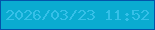 文字の大きさ：1、枠の色：0354a9、背景の色：0aabd1、文字の色：35c0e8 無料ブログパーツのブログ時計