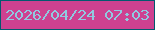 文字の大きさ：3、枠の色：03596f、背景の色：ce4190、文字の色：90c9e0 無料ブログパーツのブログ時計