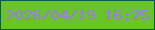 文字の大きさ：3、枠の色：035b55、背景の色：69c32b、文字の色：a273fb 無料ブログパーツのブログ時計