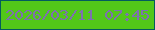 文字の大きさ：3、枠の色：035b5e、背景の色：52c719、文字の色：7e70af 無料ブログパーツのブログ時計