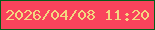 文字の大きさ：1、枠の色：035d1a、背景の色：f9435c、文字の色：f3d781 無料ブログパーツのブログ時計