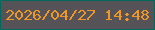 文字の大きさ：4、枠の色：03695c、背景の色：555358、文字の色：ef9726 無料ブログパーツのブログ時計