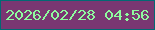 文字の大きさ：1、枠の色：036973、背景の色：7a3772、文字の色：8efc9e 無料ブログパーツのブログ時計