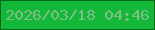 文字の大きさ：2、枠の色：036a1d、背景の色：13b839、文字の色：7cbf88 無料ブログパーツのブログ時計