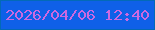 文字の大きさ：1、枠の色：036ab7、背景の色：0f60e8、文字の色：cc69e0 無料ブログパーツのブログ時計