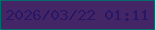 文字の大きさ：1、枠の色：036b6a、背景の色：442566、文字の色：281765 無料ブログパーツのブログ時計