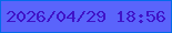 文字の大きさ：5、枠の色：036be9、背景の色：5a64fb、文字の色：4013c8 無料ブログパーツのブログ時計