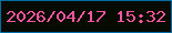 文字の大きさ：5、枠の色：036ca2、背景の色：060b01、文字の色：f955a2 無料ブログパーツのブログ時計