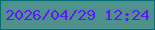 文字の大きさ：2、枠の色：036d72、背景の色：4f928d、文字の色：571cf6 無料ブログパーツのブログ時計