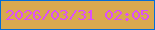 文字の大きさ：2、枠の色：036dd7、背景の色：d9a94f、文字の色：dd4ff9 無料ブログパーツのブログ時計