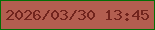 文字の大きさ：1、枠の色：036f05、背景の色：b35e50、文字の色：72241d 無料ブログパーツのブログ時計