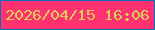 文字の大きさ：3、枠の色：036fb7、背景の色：ff3171、文字の色：d8d055 無料ブログパーツのブログ時計