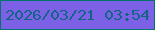 文字の大きさ：2、枠の色：03746c、背景の色：7c60e5、文字の色：126485 無料ブログパーツのブログ時計