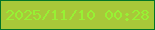 文字の大きさ：1、枠の色：037527、背景の色：a8c839、文字の色：97f134 無料ブログパーツのブログ時計