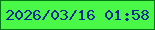 文字の大きさ：3、枠の色：037614、背景の色：4af948、文字の色：0a2996 無料ブログパーツのブログ時計