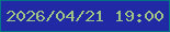 文字の大きさ：3、枠の色：037686、背景の色：2229a4、文字の色：a0c385 無料ブログパーツのブログ時計