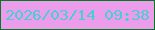 文字の大きさ：5、枠の色：037923、背景の色：eb9deb、文字の色：46ced0 無料ブログパーツのブログ時計