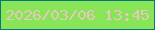 文字の大きさ：4、枠の色：037978、背景の色：88e557、文字の色：e6c9bb 無料ブログパーツのブログ時計