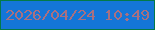 文字の大きさ：4、枠の色：037a49、背景の色：1476d8、文字の色：a97080 無料ブログパーツのブログ時計