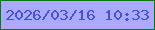 文字の大きさ：5、枠の色：037c0a、背景の色：aaaaff、文字の色：4851d1 無料ブログパーツのブログ時計