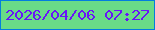 文字の大きさ：5、枠の色：037dde、背景の色：69db87、文字の色：6814f7 無料ブログパーツのブログ時計