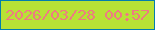 文字の大きさ：2、枠の色：037ead、背景の色：b8e235、文字の色：ee7b82 無料ブログパーツのブログ時計